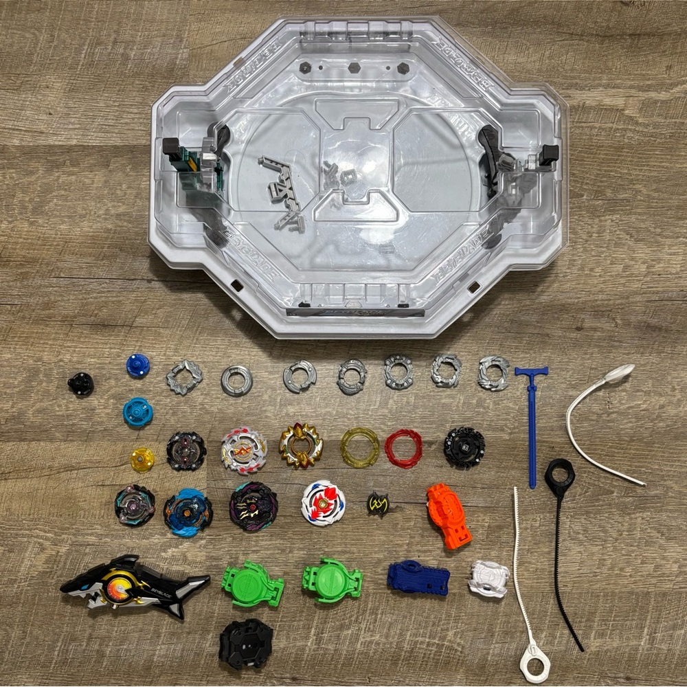 Beyblade Burst Lot with Stadium and Launchers - Mixed Colors
